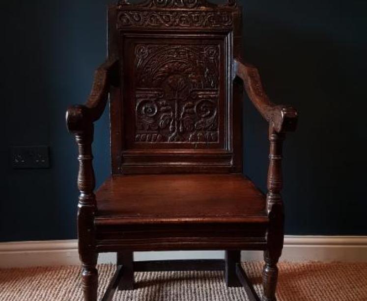 Superb Charles I Oak Wainscot Chair - Image 1