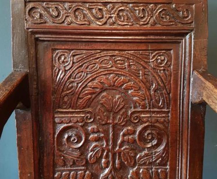 Superb Charles I Oak Wainscot Chair - Image 5