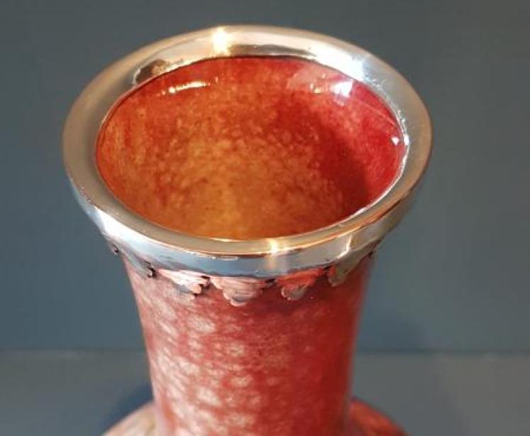 Rare Flambé Moorcroft Arthur Edwardes Mounted Vase - Image 3