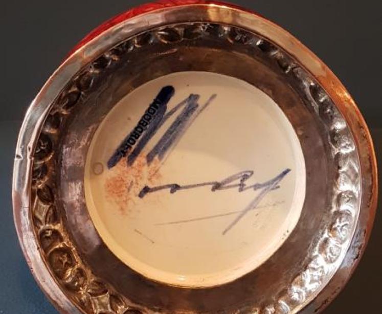 Rare Flambé Moorcroft Arthur Edwardes Mounted Vase - Image 4