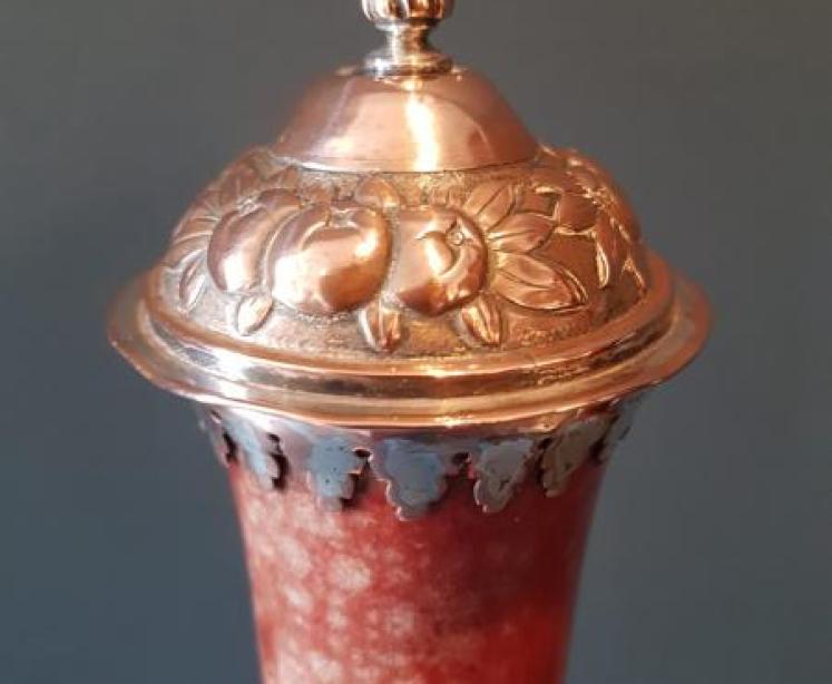 Rare Flambé Moorcroft Arthur Edwardes Mounted Vase - Image 7