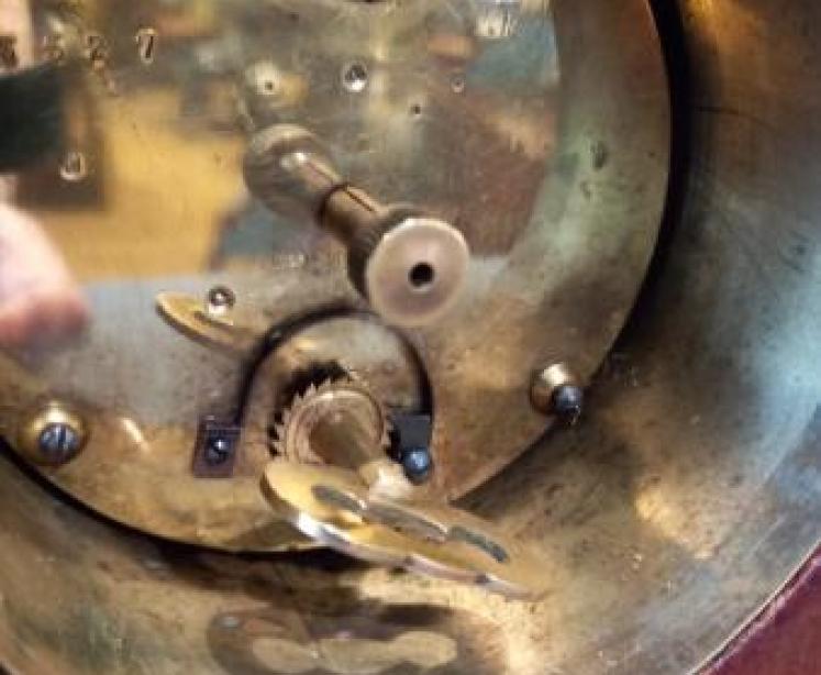 Edwardian Period Bow Fronted Inlaid Mantel Clock - Image 6