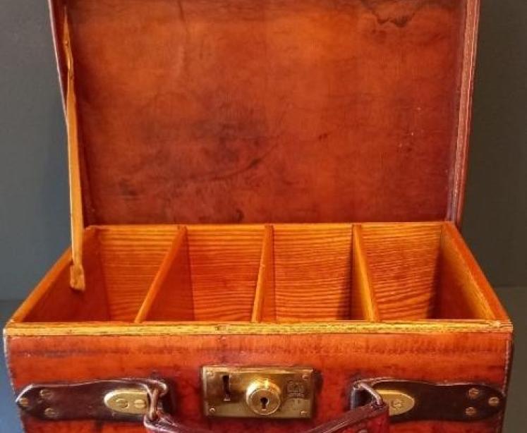 Edwardian Leather & Brass Bound Cartridge Case - Image 3