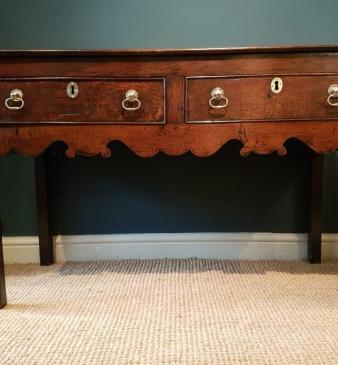 Small George II Oak Two Drawer Dresser