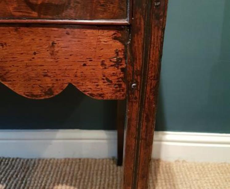 Small George II Oak Two Drawer Dresser - Image 4