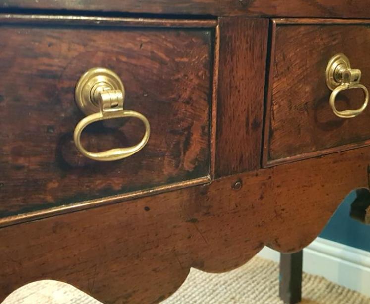 Small George II Oak Two Drawer Dresser - Image 5