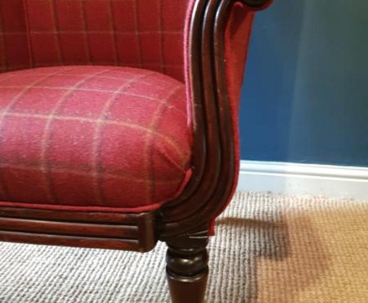William IV Mahogany Framed Barrel Back Chair - Image 6