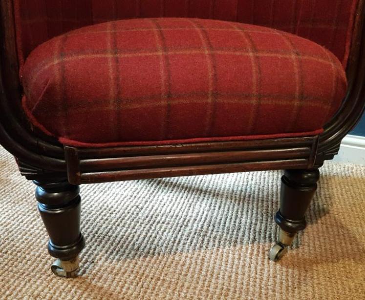 William IV Mahogany Framed Barrel Back Chair - Image 7