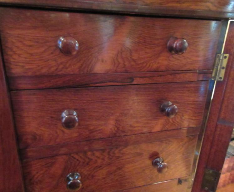 Superb William IV Period Rosewood Wellington Chest - Image 3