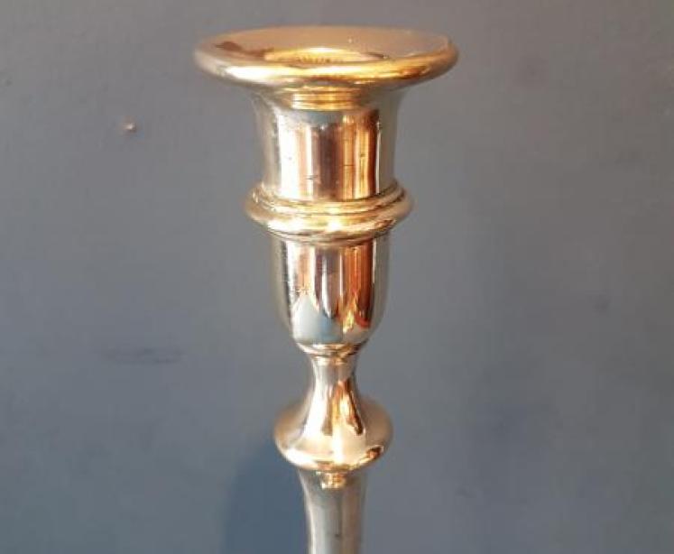 Large Pair of Victorian Brass Candlesticks - Image 7