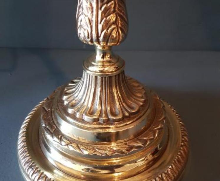 Edwardian Brass Rise and Fall Table Lamp  - Image 4
