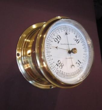 Superb Victorian Glasgow Bulkhead Marine Barometer