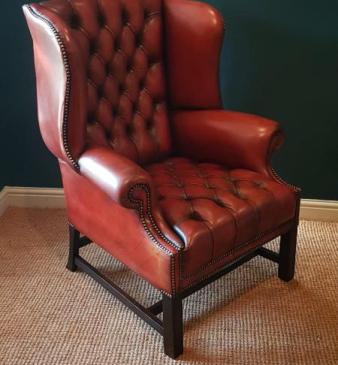 1920's Leather Chesterfield Arm Chair