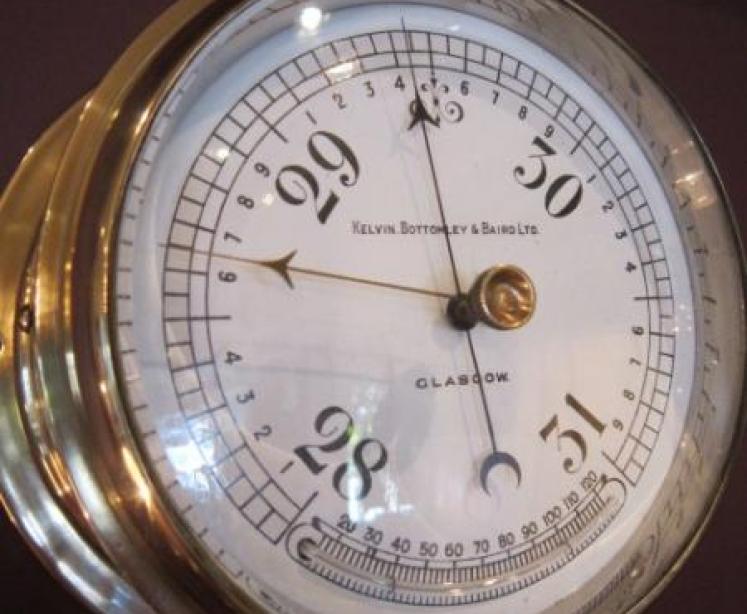 Superb Victorian Glasgow Bulkhead Marine Barometer - Image 2