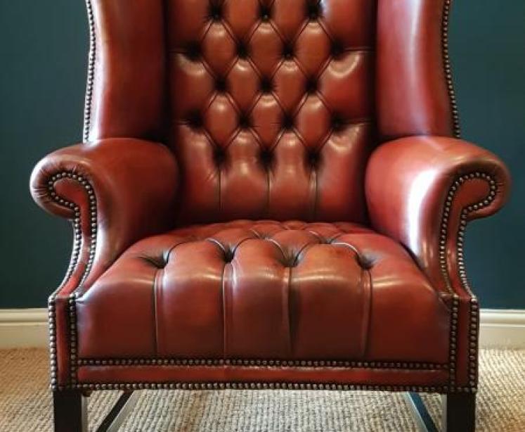 1920's Leather Chesterfield Arm Chair - Image 3