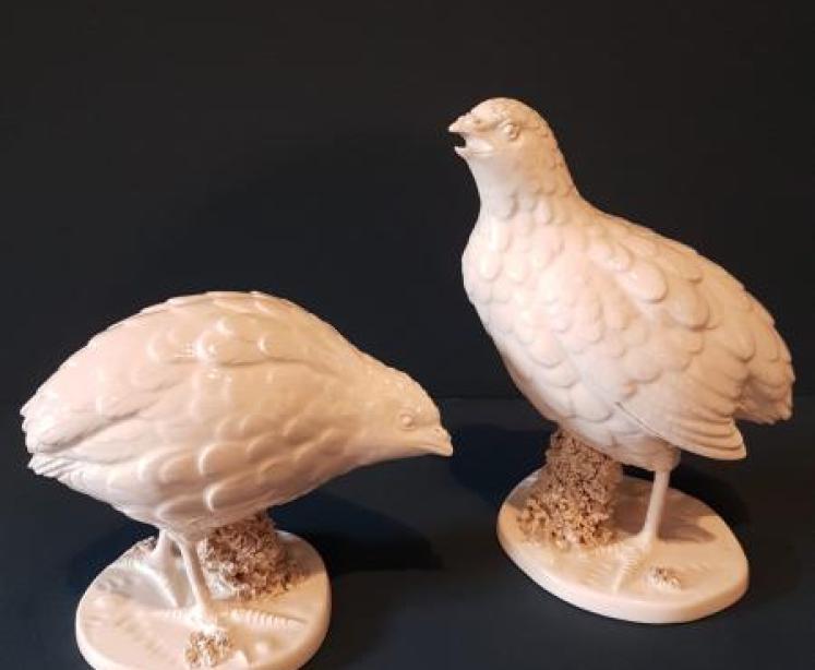 Pair of Victorian Porcelain Partridges - Image 1