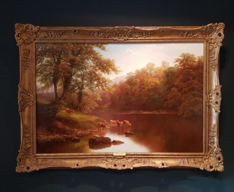 Large William Mellor Oil on Canvas On The Warfe - Image 1