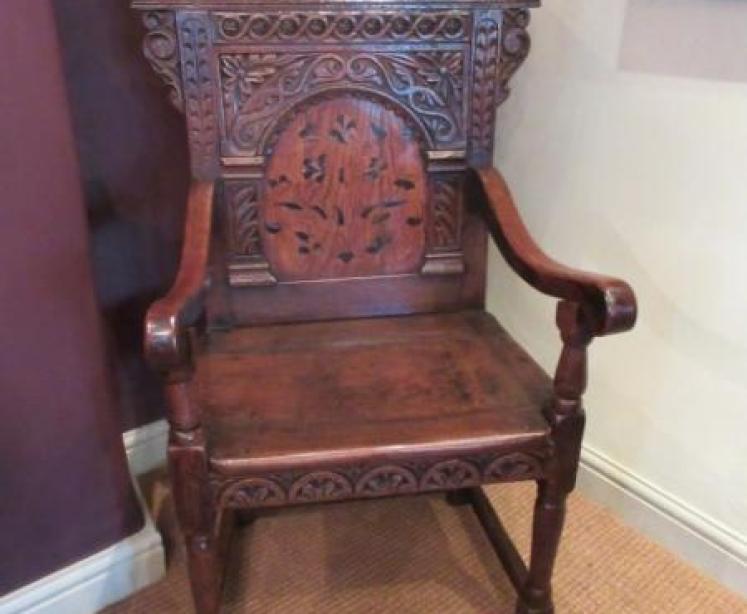 Superb Elizabethan Period Oak Wainscott Armchair - Image 1