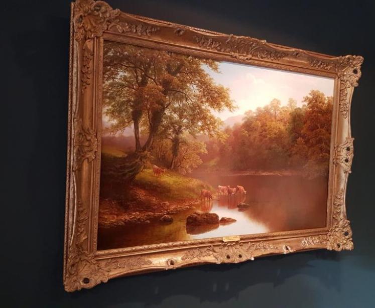 Large William Mellor Oil on Canvas On The Warfe - Image 6