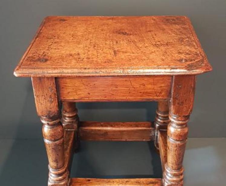 George II Style Oak Joint Stool  - Image 5
