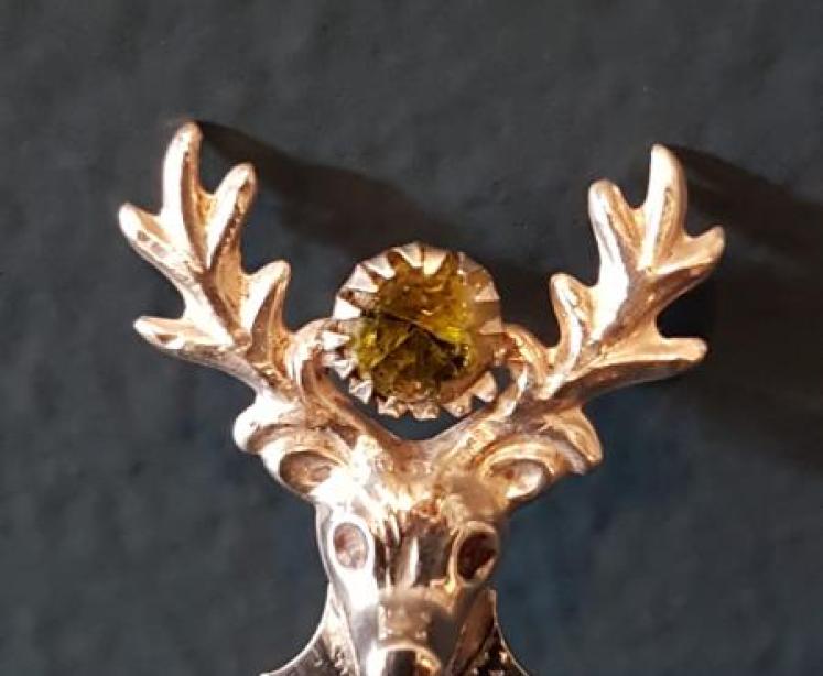 Silver Stags Head and Peridot Bookmark  - Image 6