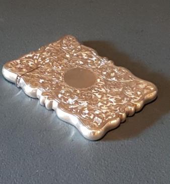 Fine Quality Victorian Engraved Silver Card Case 