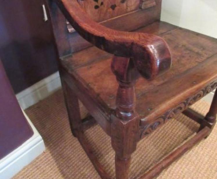 Superb Elizabethan Period Oak Wainscott Armchair - Image 5