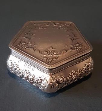 Edwardian Silver Hexagonal Ring Box 