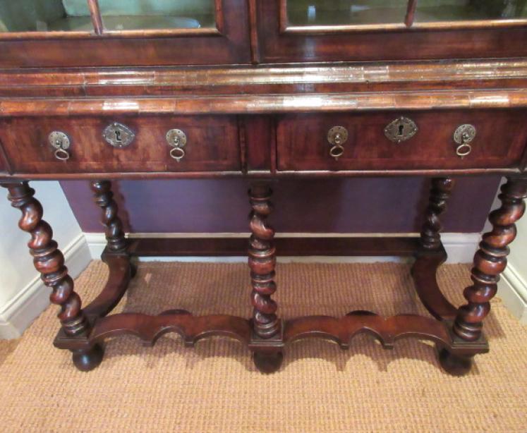 Fine William & Mary Period Walnut Cabinet on Stand - Image 2