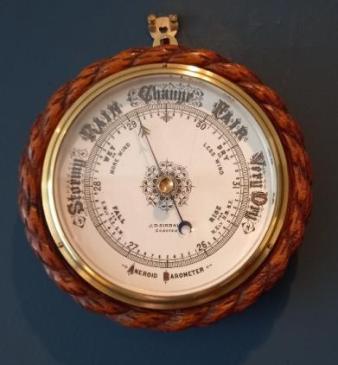Mid Victorian Polished Oak Chester Ship's Barometer