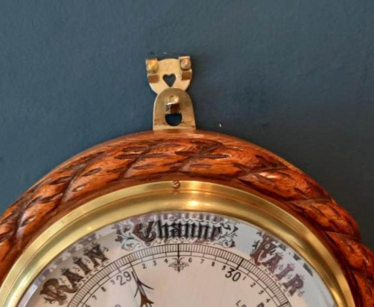 Mid Victorian Polished Oak Chester Ship's Barometer - Image 4