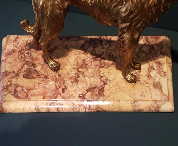 Late Victorian Gilt Brass Model of a Saluki - Image 4