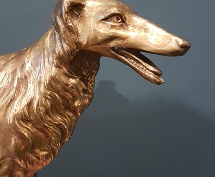 Late Victorian Gilt Brass Model of a Saluki - Image 5
