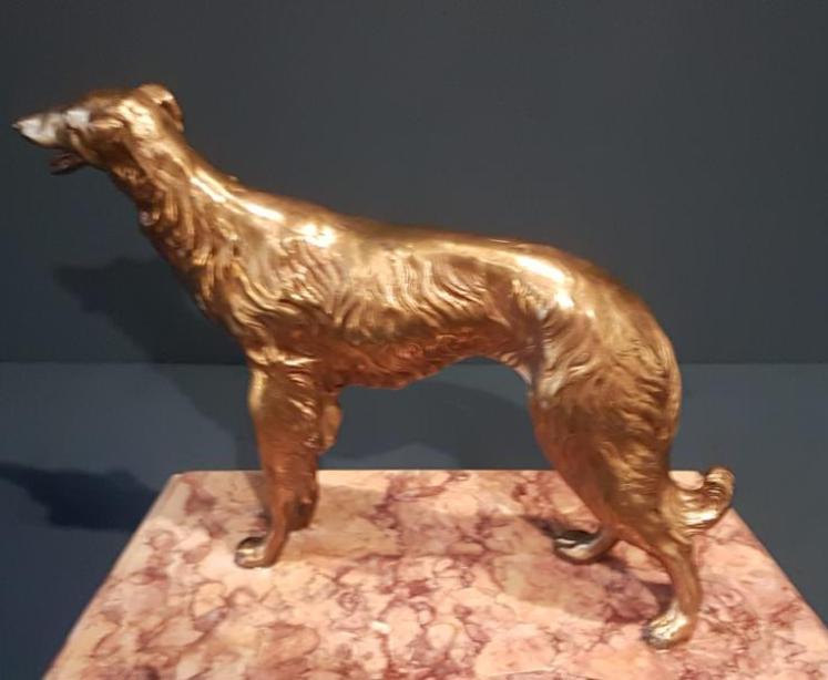 Late Victorian Gilt Brass Model of a Saluki - Image 7