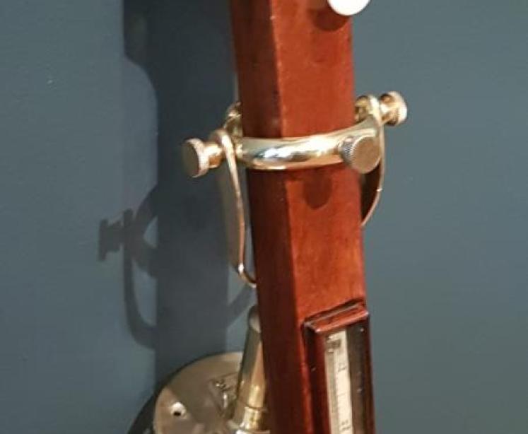 Victorian Mahogany Marine Stick Barometer and Gimble - Image 3