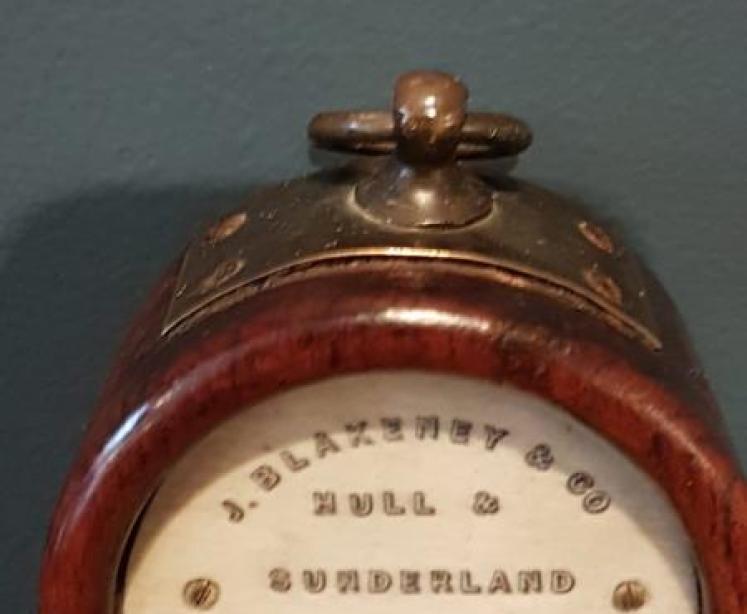 Victorian Mahogany Marine Stick Barometer and Gimble - Image 4