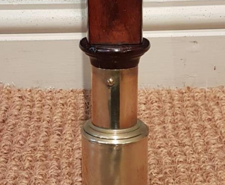 Victorian Mahogany Marine Stick Barometer and Gimble - Image 7