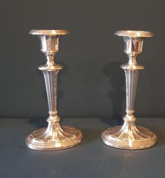 Pair of Edwardian Silver Classical Style Candlesticks