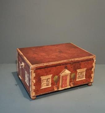 Superb Victorian Painted Country House Jewellery Box
