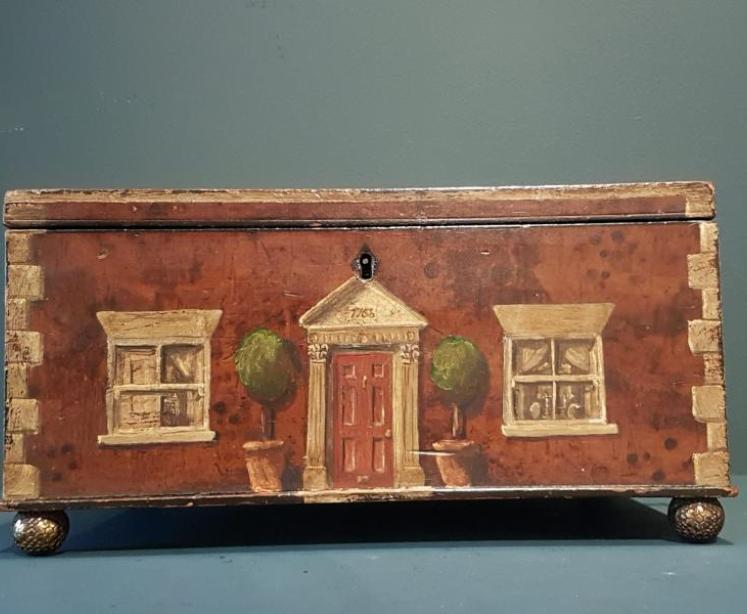 Superb Victorian Painted Country House Jewellery Box - Image 2