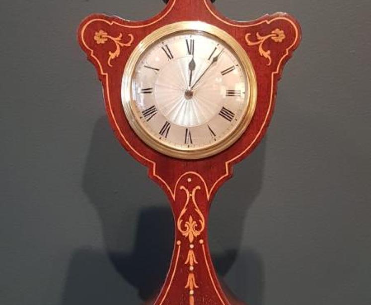 Fine Quality Inlaid Silvered Dial Edwardian Mantel Clock - Image 1
