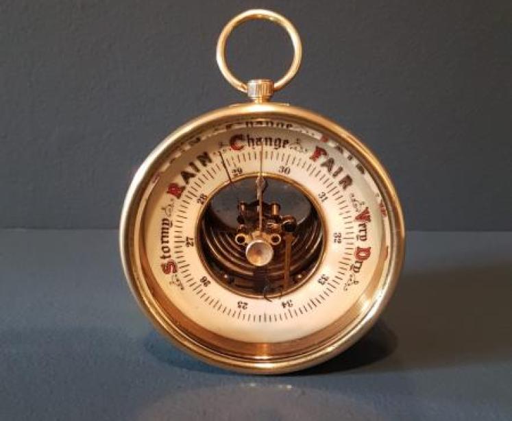 Edwardian Period Skeletonised Desk Top Marine Barometer - Image 1