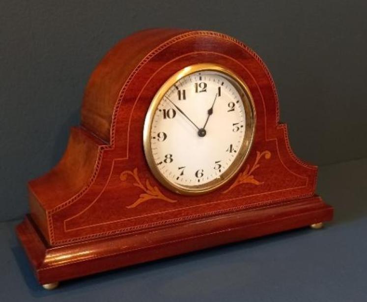 Edwardian Period Inlaid Arched Top Mantel Clock - Image 1