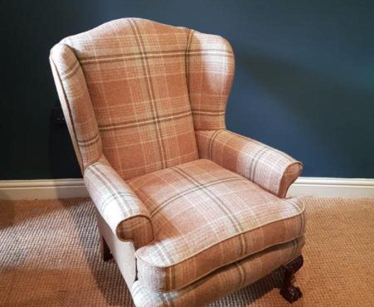 Edwardian wing back arm chair  - Image 1