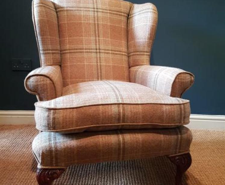 Edwardian wing back arm chair  - Image 6