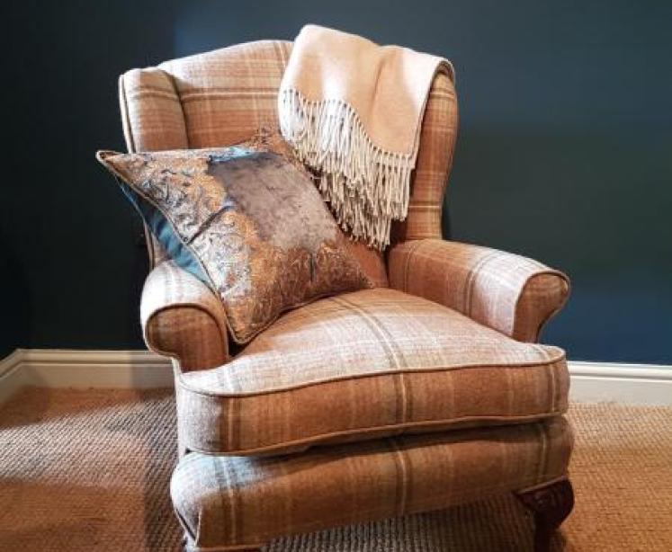 Edwardian wing back arm chair  - Image 7