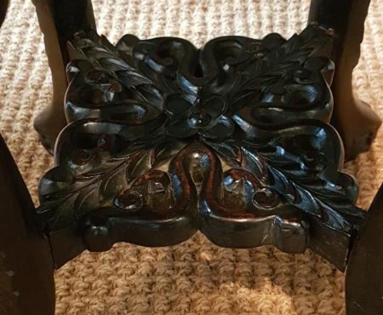 Matching Pair of Victorian Carved Rosewood Stands - Image 3