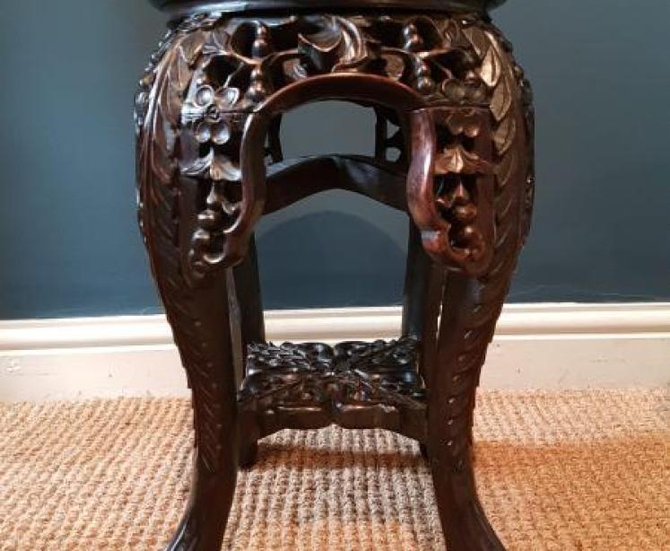 Matching Pair of Victorian Carved Rosewood Stands - Image 4