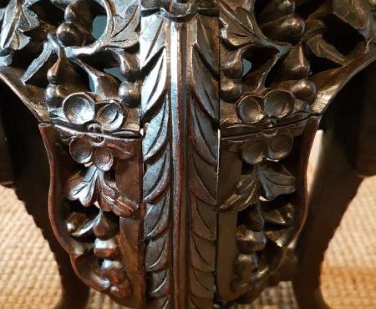 Matching Pair of Victorian Carved Rosewood Stands - Image 6