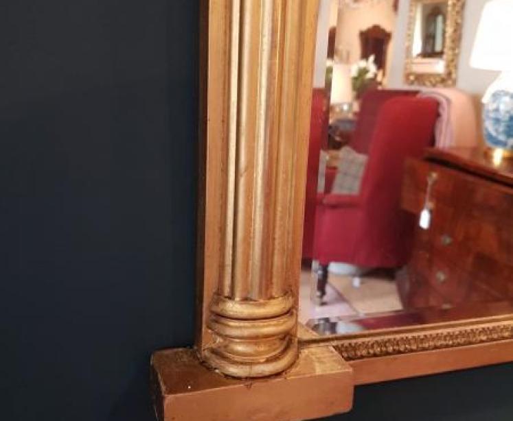 Superb Early Victorian Timber Gilt Over Mantel Mirror  - Image 5
